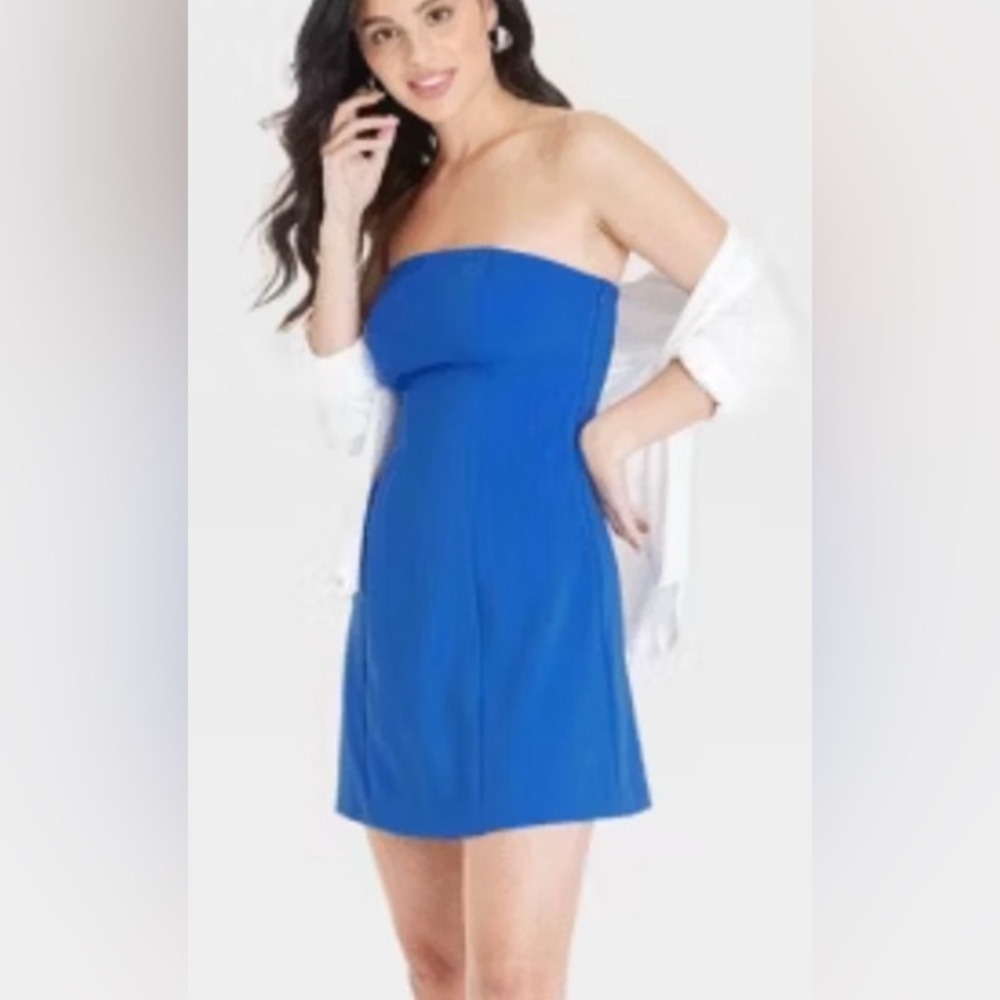 A New Day Elegant Blue Strapless Dress women’s 16 - Picture 5 of 5